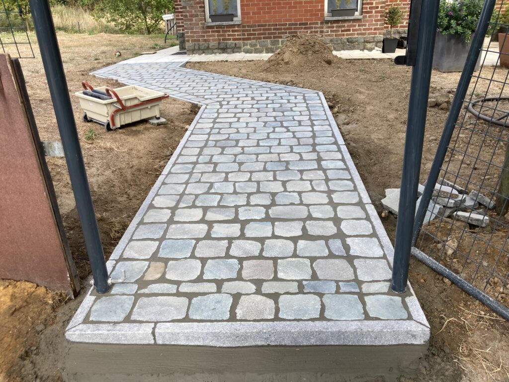 Pavage en pavés sciés