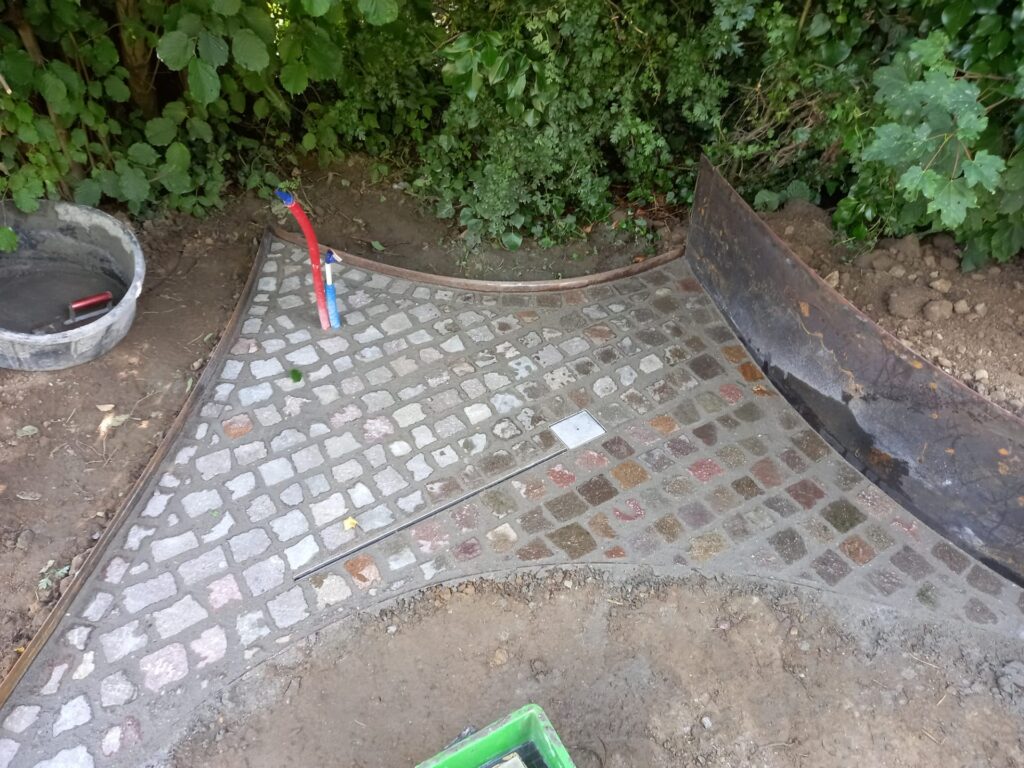 Pavage en pavés porphyre