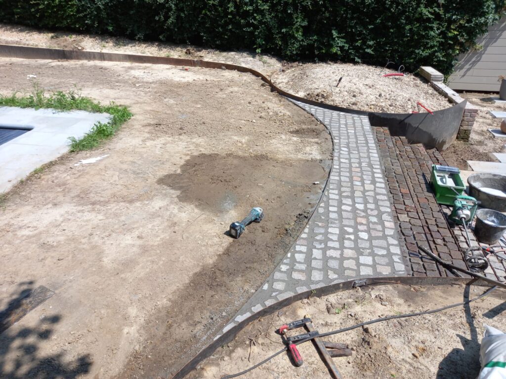 Pavage en pavés porphyre